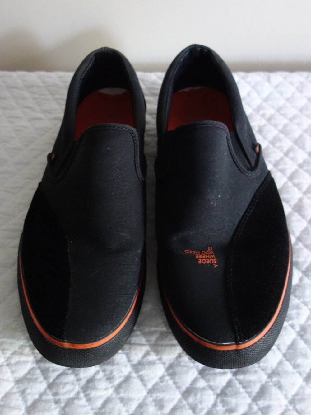 WHATEVER FOREVER Suede Where You Need It Black Slip-On Shoes – Mens 11